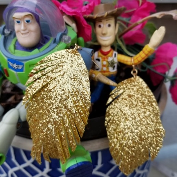 GOLD Leaf Nature EARRINGS - NEW - Picture 2 of 8